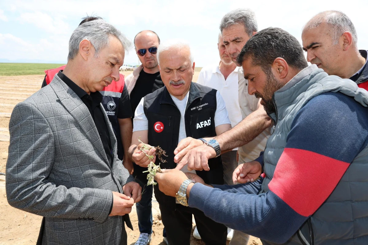 Dolu Felaketinden Zarar G&ouml;ren Başaran K&ouml;y&uuml;&rsquo;nde İnceleme Yapıldı